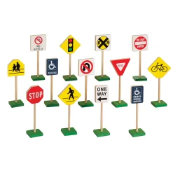 Guidecraft 7" Block Play Traffic Signs* Block Play|Wooden Toys