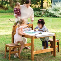 Guidecraft Acadia Outdoor Art Activity Table and Stool Set*Kids Kids Outdoor Furniture|Kids' Art Tables