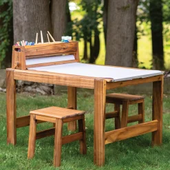 Guidecraft Acadia Outdoor Art Activity Table and Stool Set*Kids Kids Outdoor Furniture|Kids' Art Tables