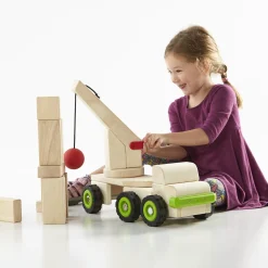 Guidecraft Block Science - Big Wrecking Ball Truck* Block Play|Wooden Toys