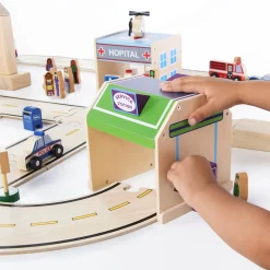 Guidecraft Community & Roadway Essentials* Block Play|Wooden Toys