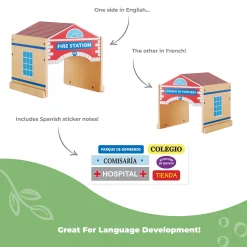 Guidecraft Community Buildings Set 6 Pc* Block Play|Wooden Toys