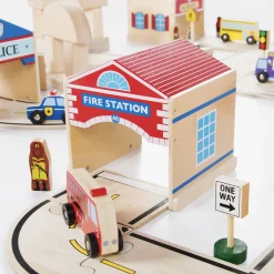 Guidecraft Community Buildings Set 6 Pc* Block Play|Wooden Toys