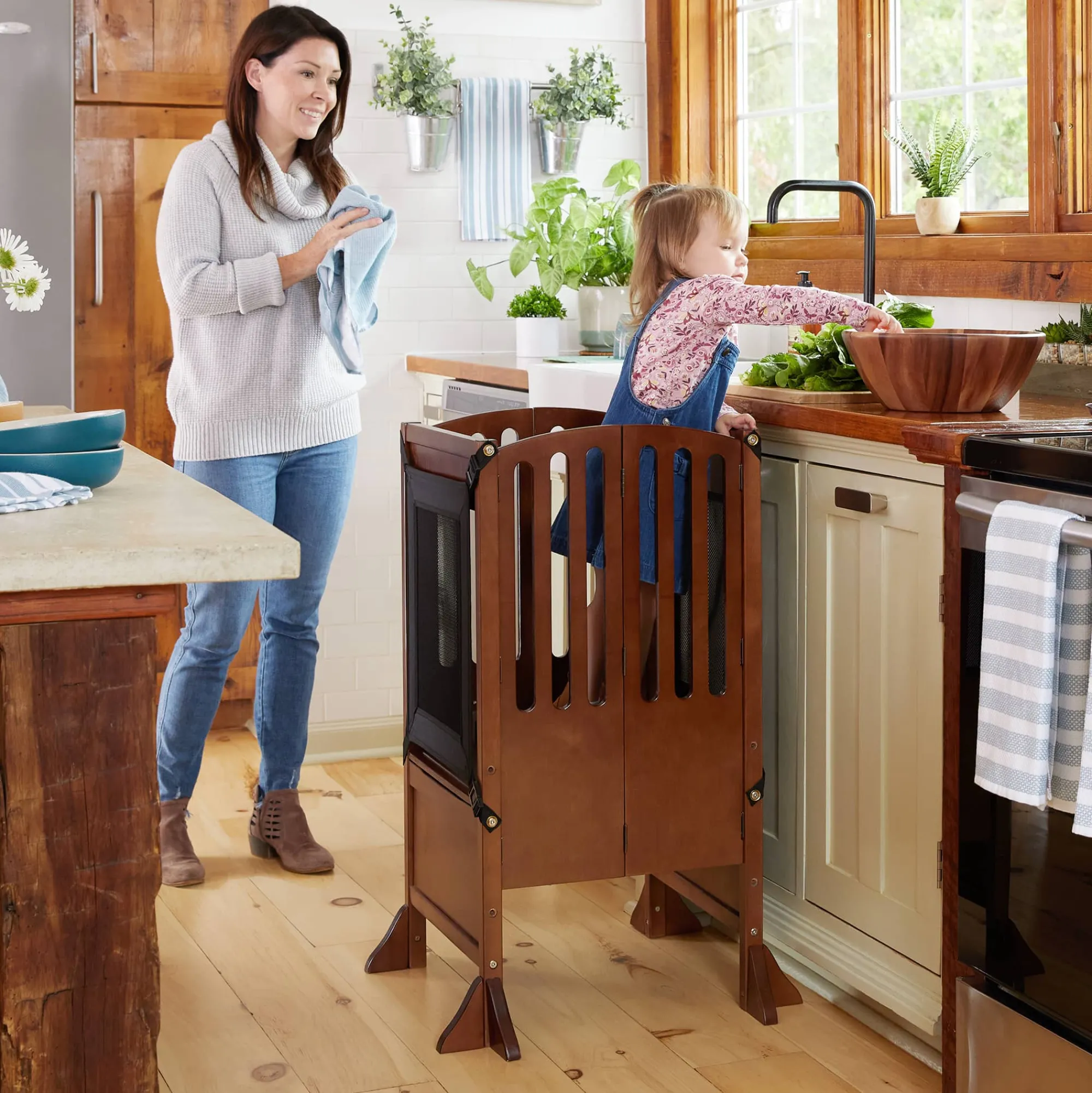 Guidecraft Contemporary Kitchen Helper® Toddler Tower*Kids Kitchen Helper|Toddler Tower