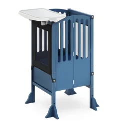 Guidecraft Contemporary Kitchen Helper Toddler Tower and Mealtime and Play Tray Bundle*Kids Kitchen Helper|Toddler Tower