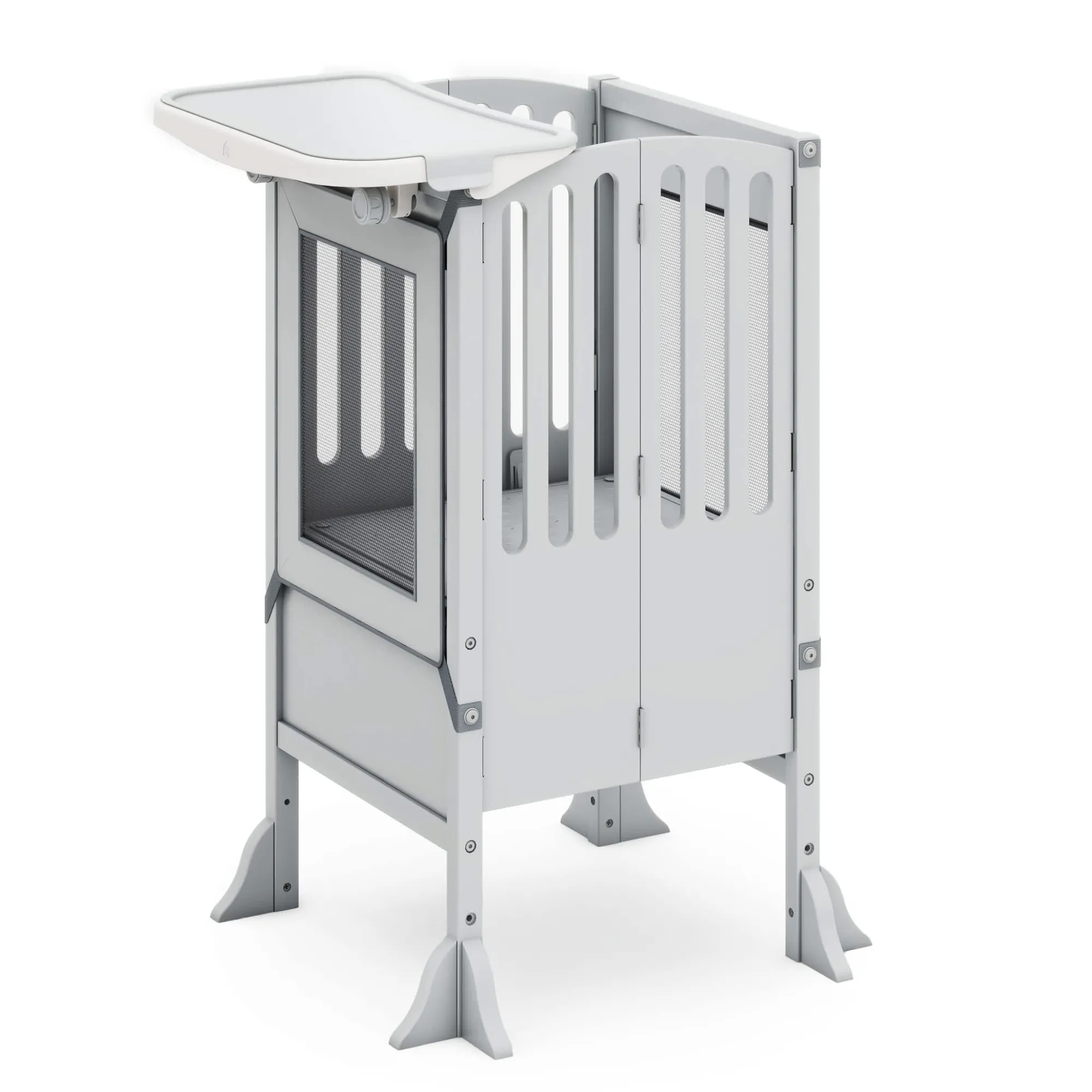Guidecraft Contemporary Kitchen Helper Toddler Tower and Mealtime and Play Tray Bundle*Kids Kitchen Helper|Toddler Tower