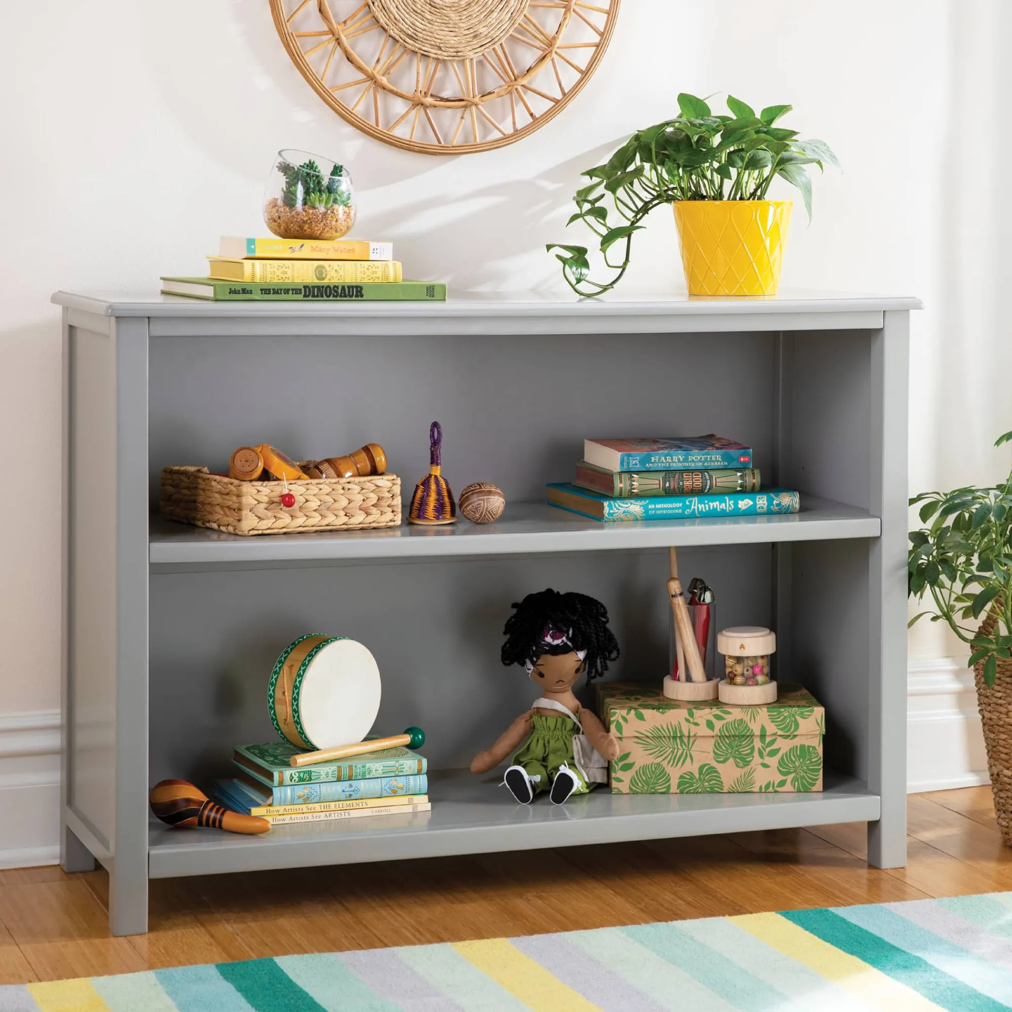 Guidecraft Deluxe Taiga 2-Shelf Bookcase - 30"*Kids Toy Storage Organization|Kids' Book Storage And Display