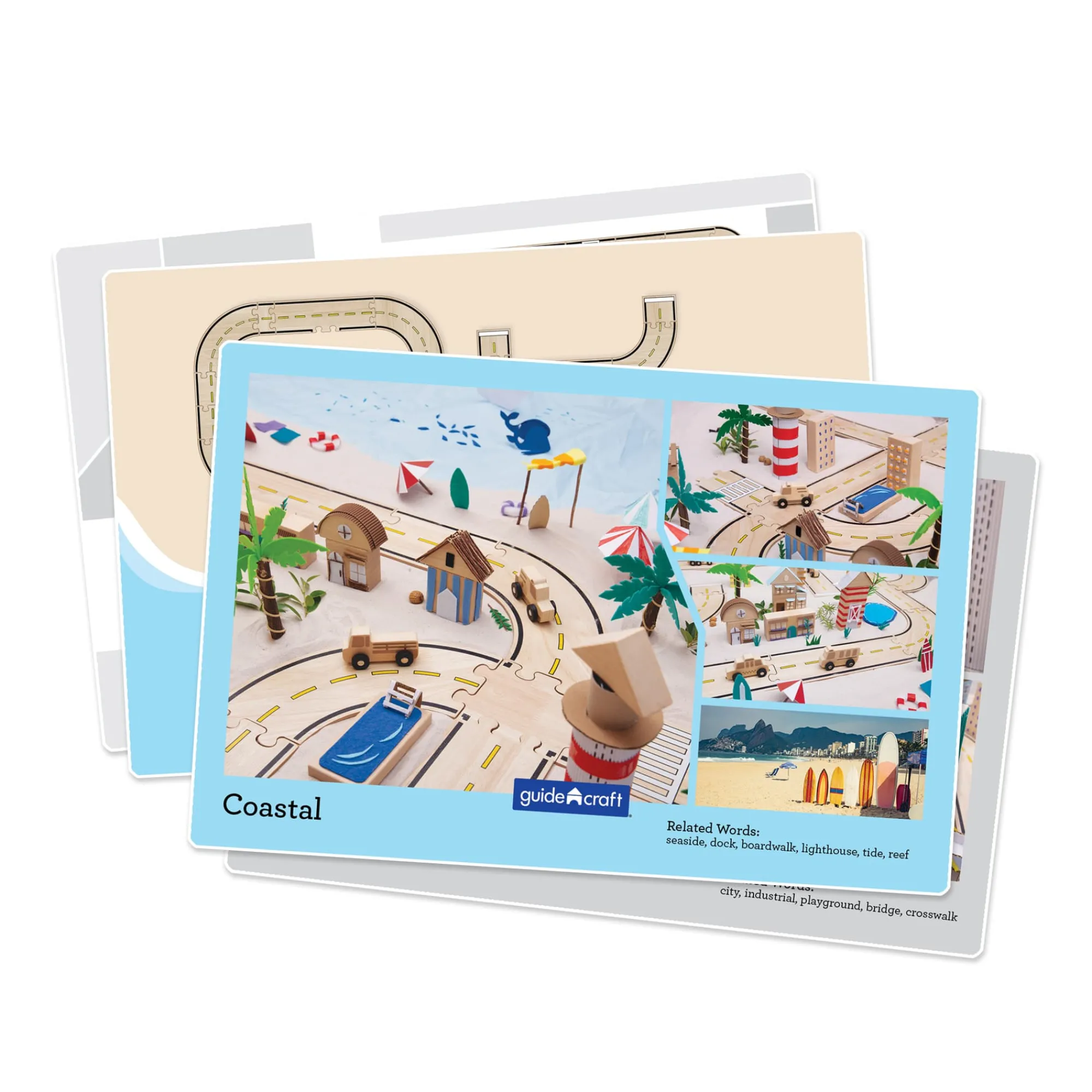 Guidecraft Double-Sided Roadway System - 42 pc. set* Block Play|Wooden Toys