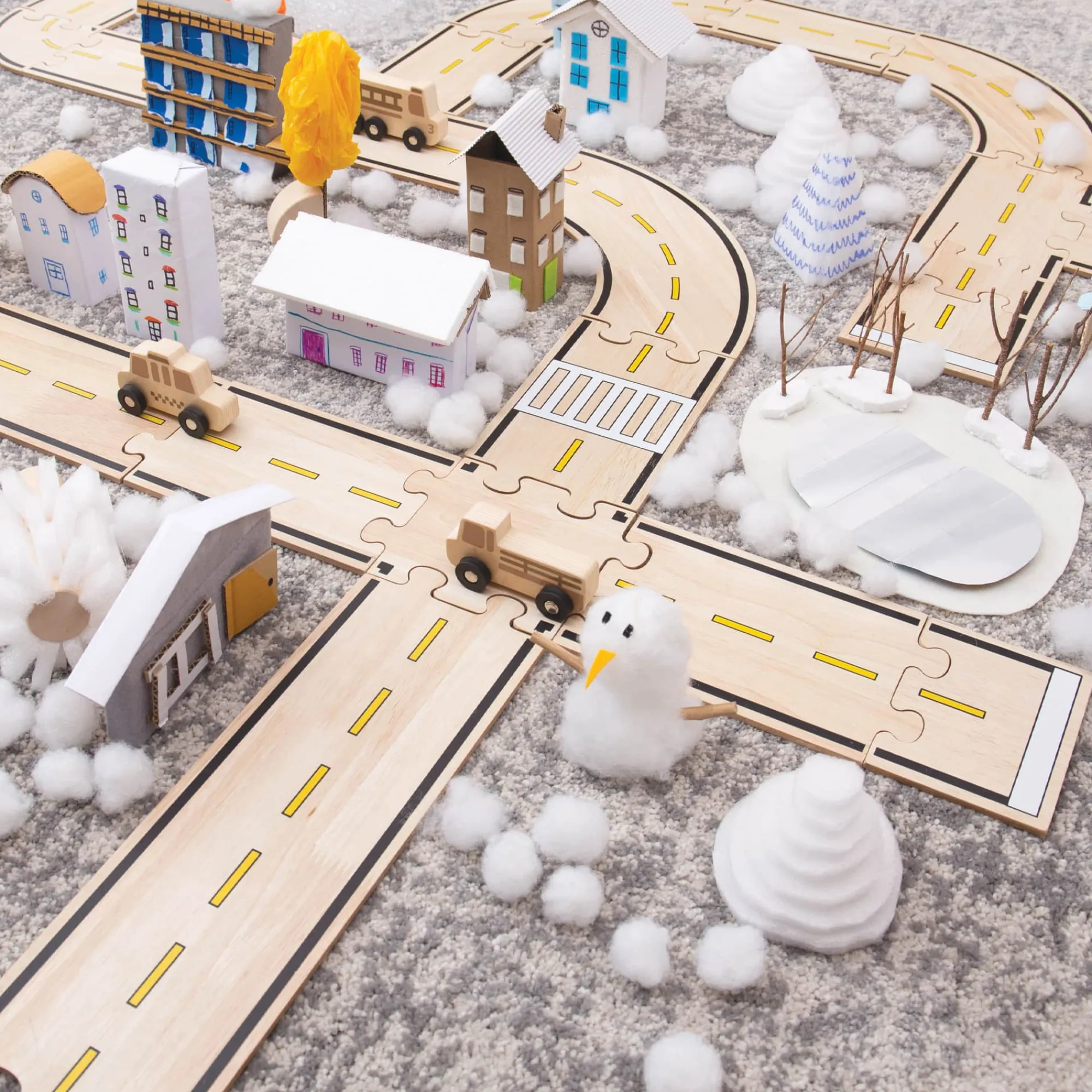 Guidecraft Double-Sided Roadway System - 42 pc. set* Block Play|Wooden Toys