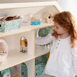 Guidecraft EdQ Dollhouse Bookcase with Bins*Kids Pretend Play|Toy Storage Organization