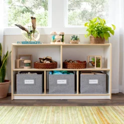 Guidecraft EdQ 2-Shelf 5-Compartment Storage with Bins - 24
