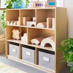 Guidecraft EdQ 3-Shelf 8-Compartment Storage with Bins - 36