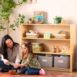 Guidecraft EdQ 3-Shelf Open Storage with Bins - 36