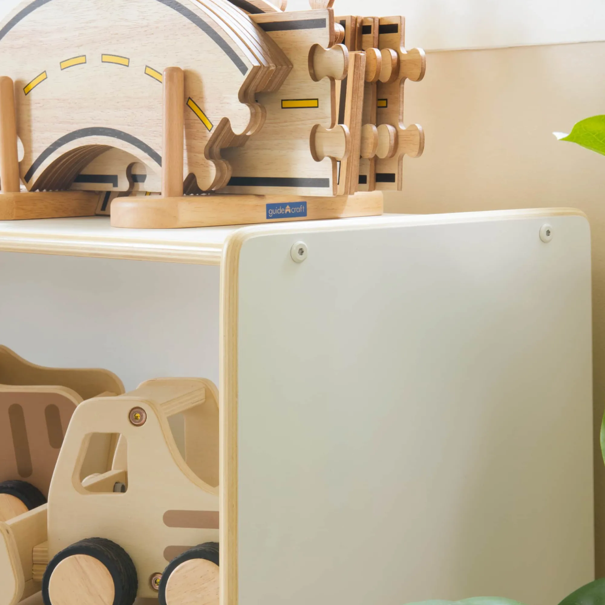 Guidecraft EdQ 2-Shelf Open Storage with Bins - 24"*Kids Classroom Furniture|Toy Storage Organization