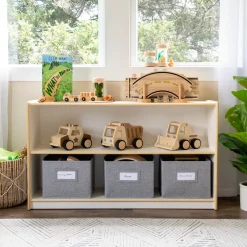 Guidecraft EdQ 2-Shelf Open Storage with Bins - 24