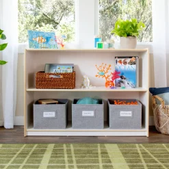 Guidecraft EdQ 2-Shelf Open Storage with Bins - 30