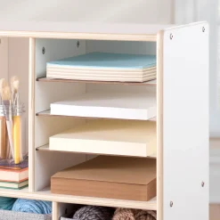 Guidecraft EdQ Shelves and 10 Bin Storage Unit - 30"*Kids Classroom Furniture|Toy Storage Organization