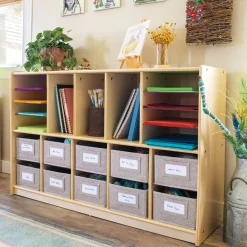 Guidecraft EdQ Shelves and 10 Bin Storage Unit - 30