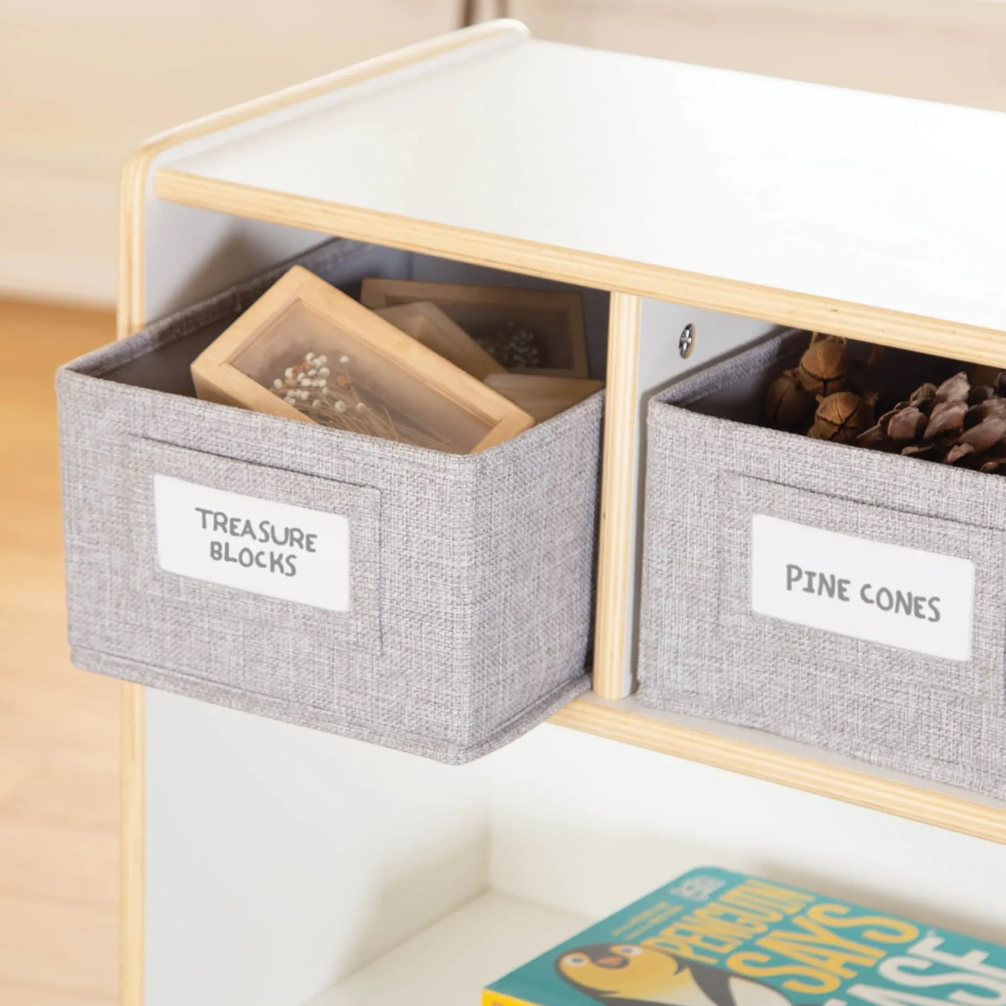 Guidecraft EdQ Shelves and 5 Bin Storage Unit - 30"*Kids Classroom Furniture|Edq Essentials