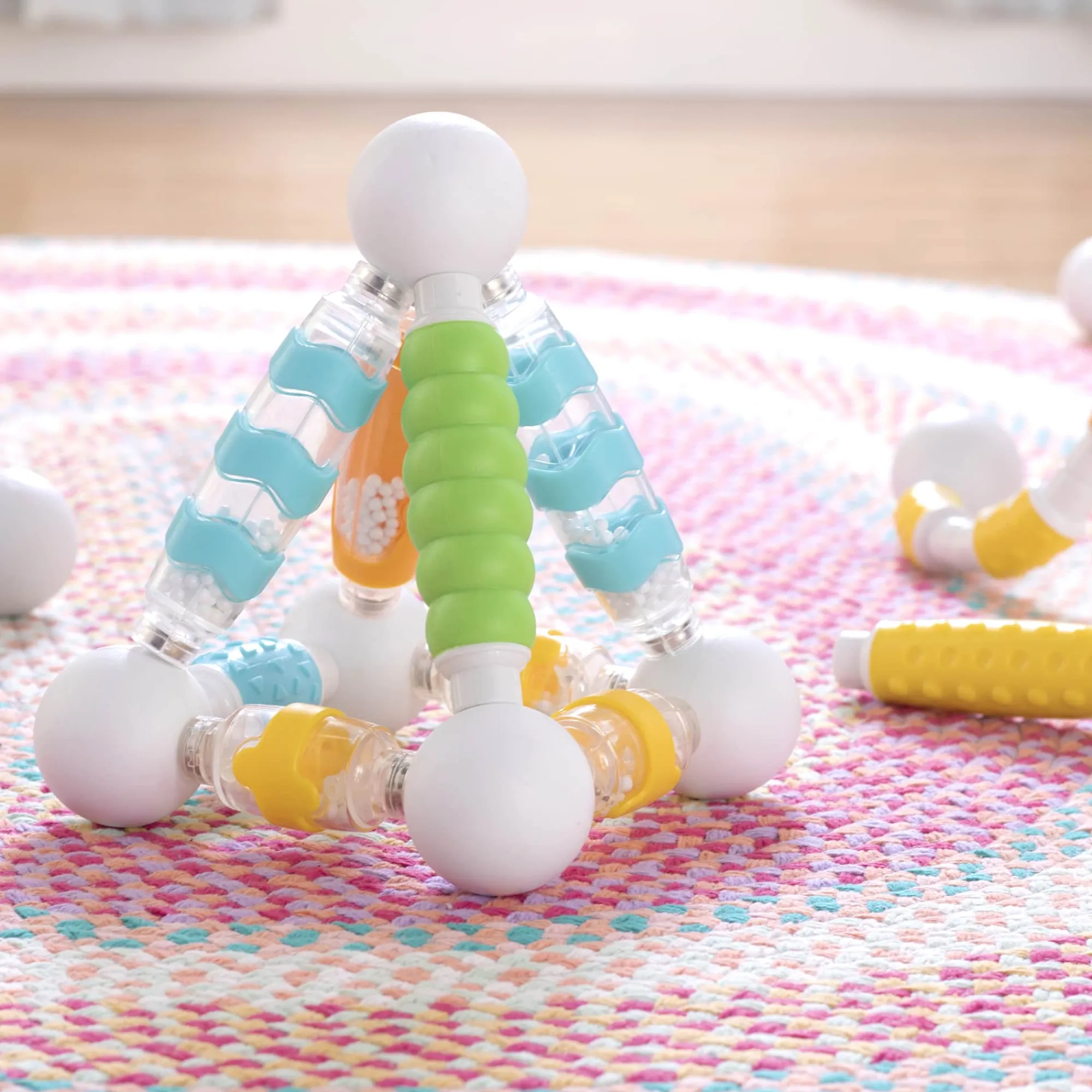 Guidecraft Grippies® Shake, Build and Curve - 70 pc. set* Sensory Toys|Early Learning Skill Builders