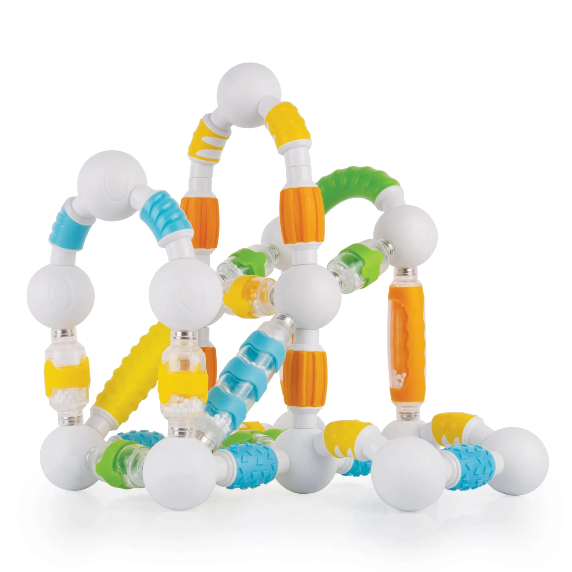 Guidecraft Grippies® Shake, Build and Curve - 70 pc. set* Sensory Toys|Early Learning Skill Builders