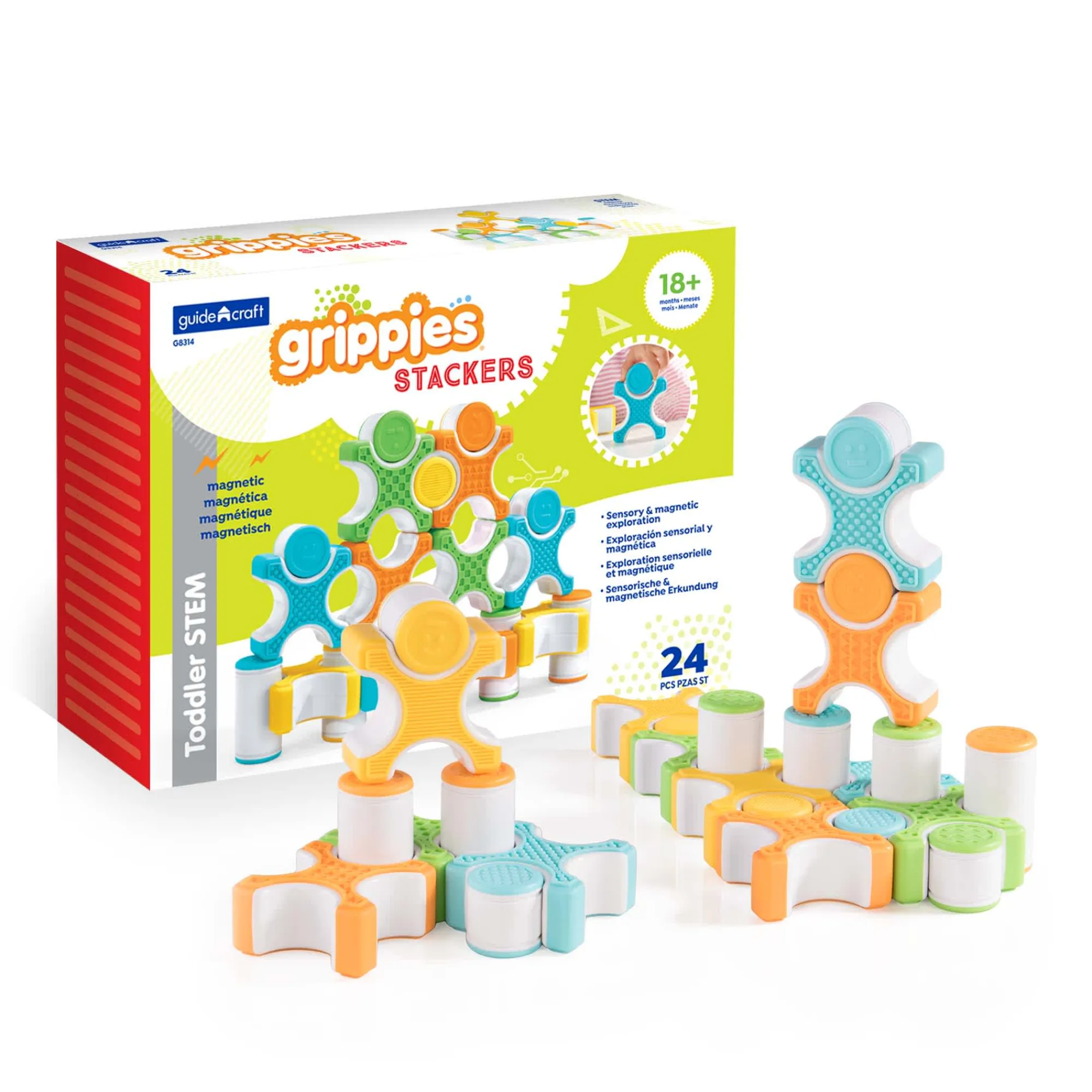 Guidecraft Grippies® Stackers* Sensory Toys|Early Learning Skill Builders