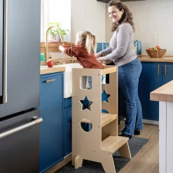 Guidecraft Jr. Classic Kitchen Helper Step-Up*Kids Kitchen Helper|Toddler Tower