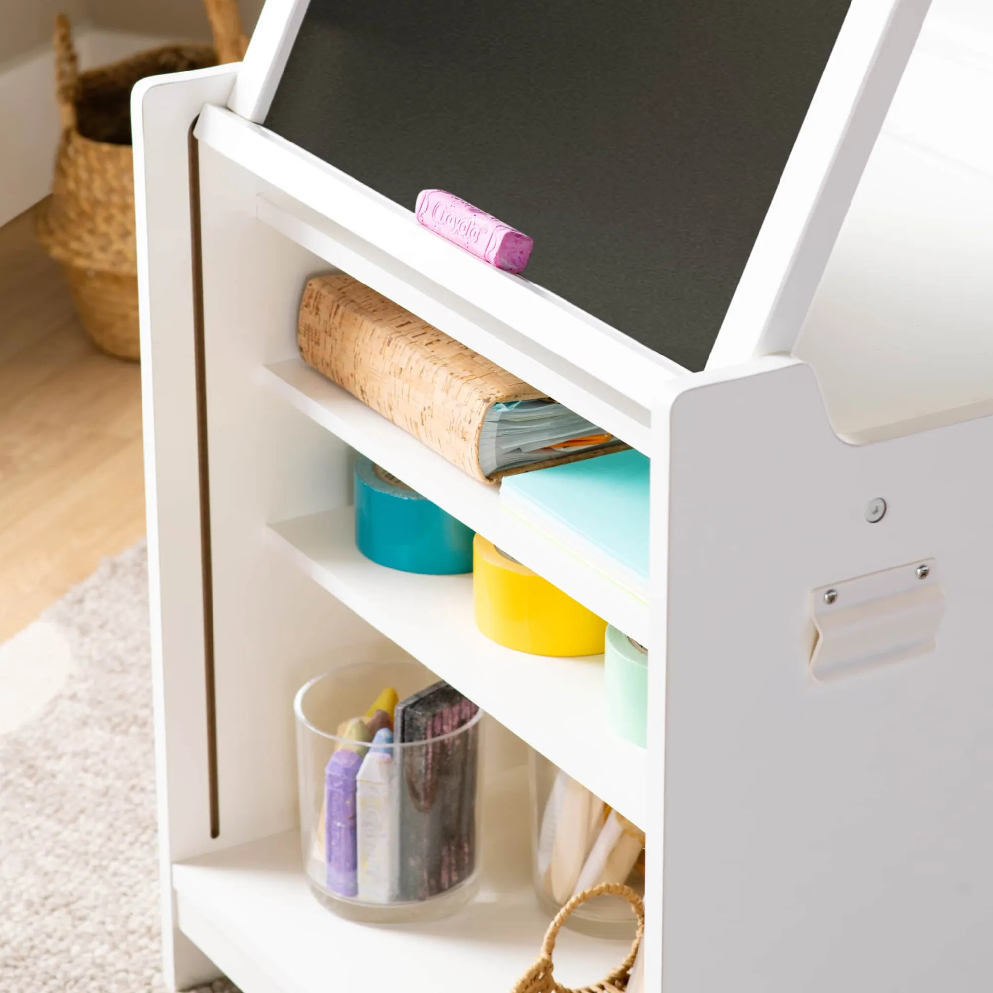 Guidecraft Kids' Desk to Easel Art Cart*Kids Kids' Art Tables|Art Storage And Crafting Equipment