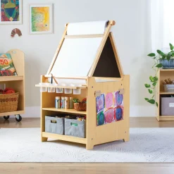 Guidecraft Kids' Desk to Easel Art Cart*Kids Kids' Art Tables|Art Storage And Crafting Equipment