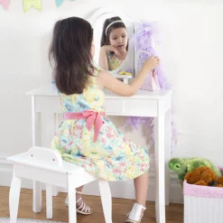Guidecraft Kids' Vanity and Stool*Kids Pretend Play