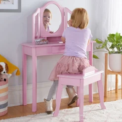 Guidecraft Kids' Vanity and Stool*Kids Pretend Play