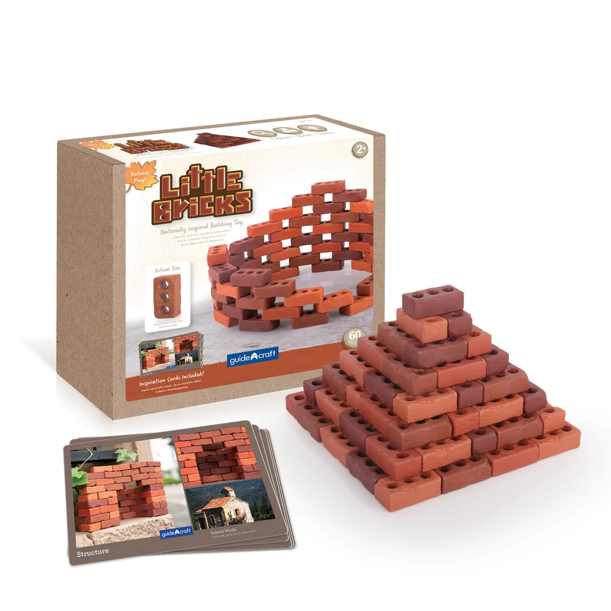Guidecraft Little Bricks - 60 pc. Set*Kids Kids' Outdoor Toys|Nature-Inspired Toys