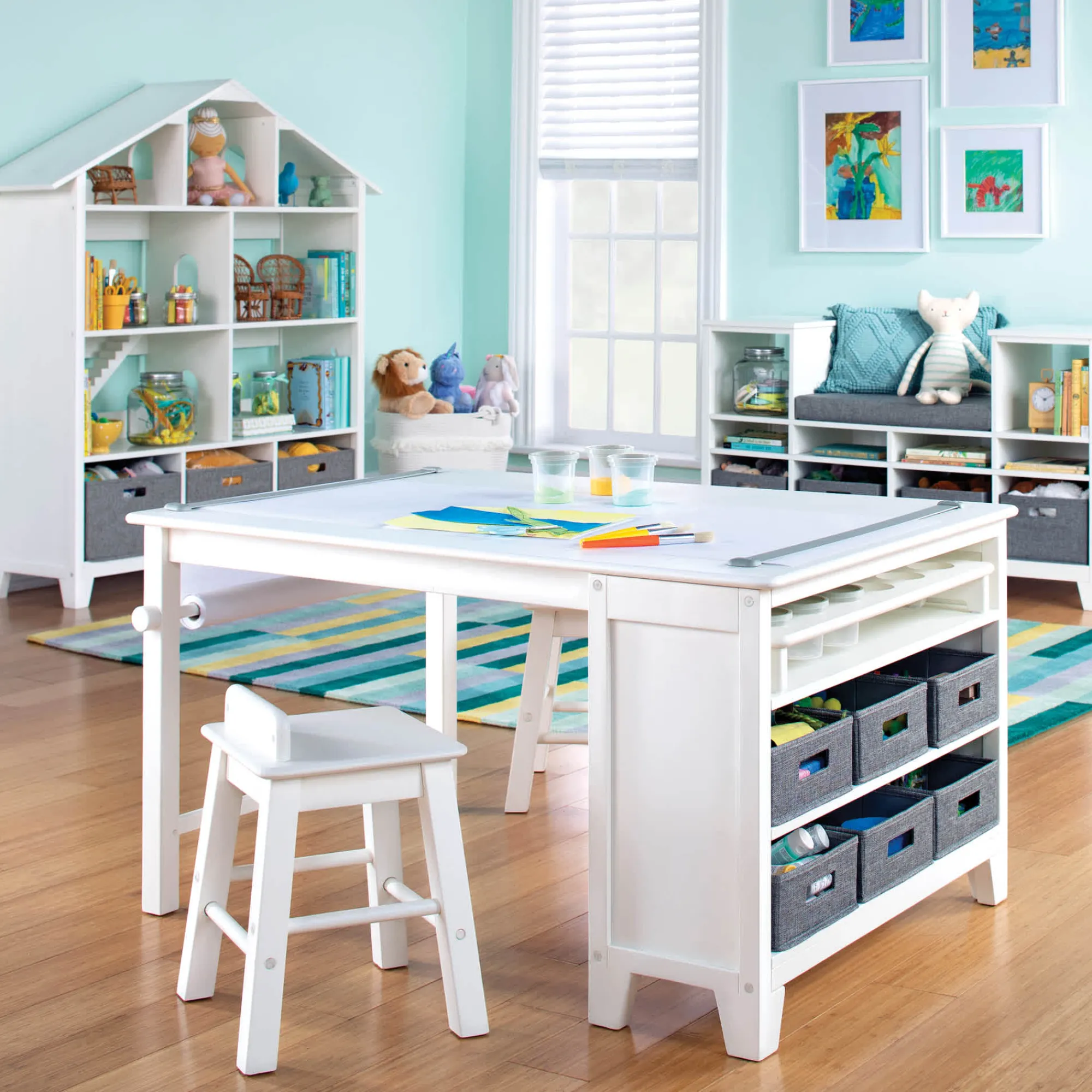 Guidecraft Martha Stewart Kids' Art Table and Stool Set*Kids Kids' Art Tables|Martha Stewart Kids' Furniture