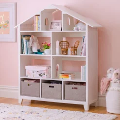 Guidecraft Martha Stewart Kids' Dollhouse Bookcase*Kids Pretend Play|Toy Storage Organization