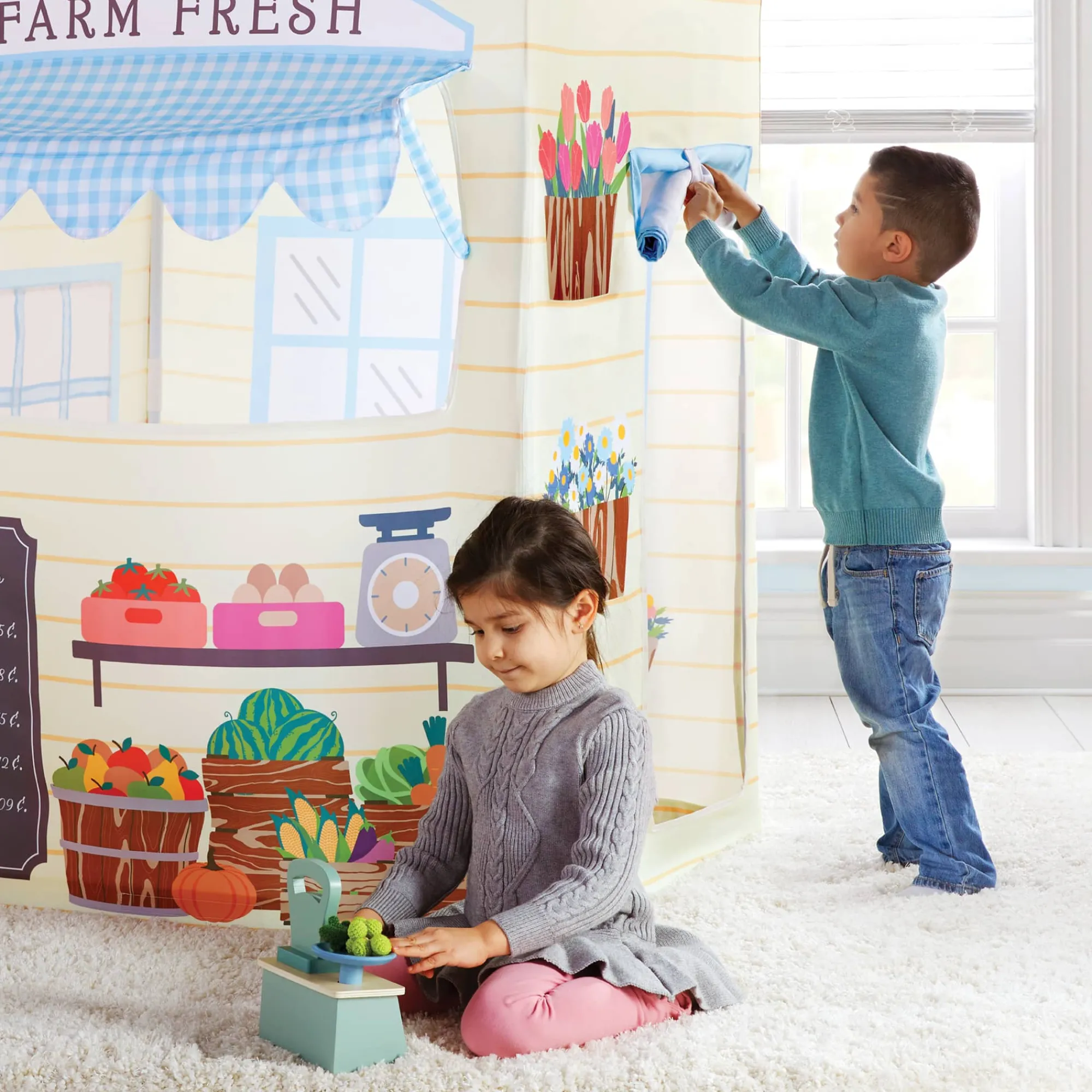 Guidecraft Martha Stewart Kids' Farmer's Market Play Tent*Kids Pretend Play