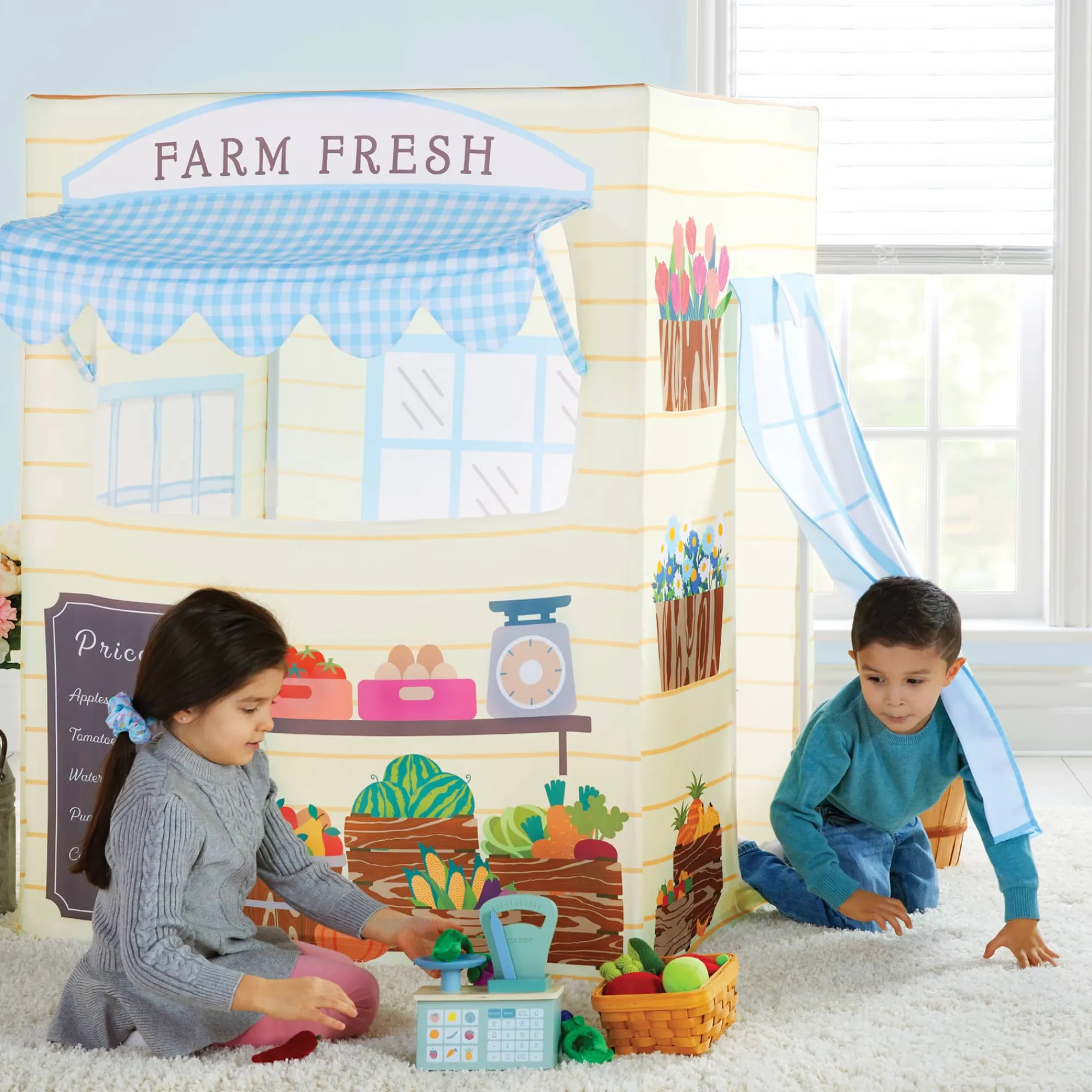 Guidecraft Martha Stewart Kids' Farmer's Market Play Tent*Kids Pretend Play