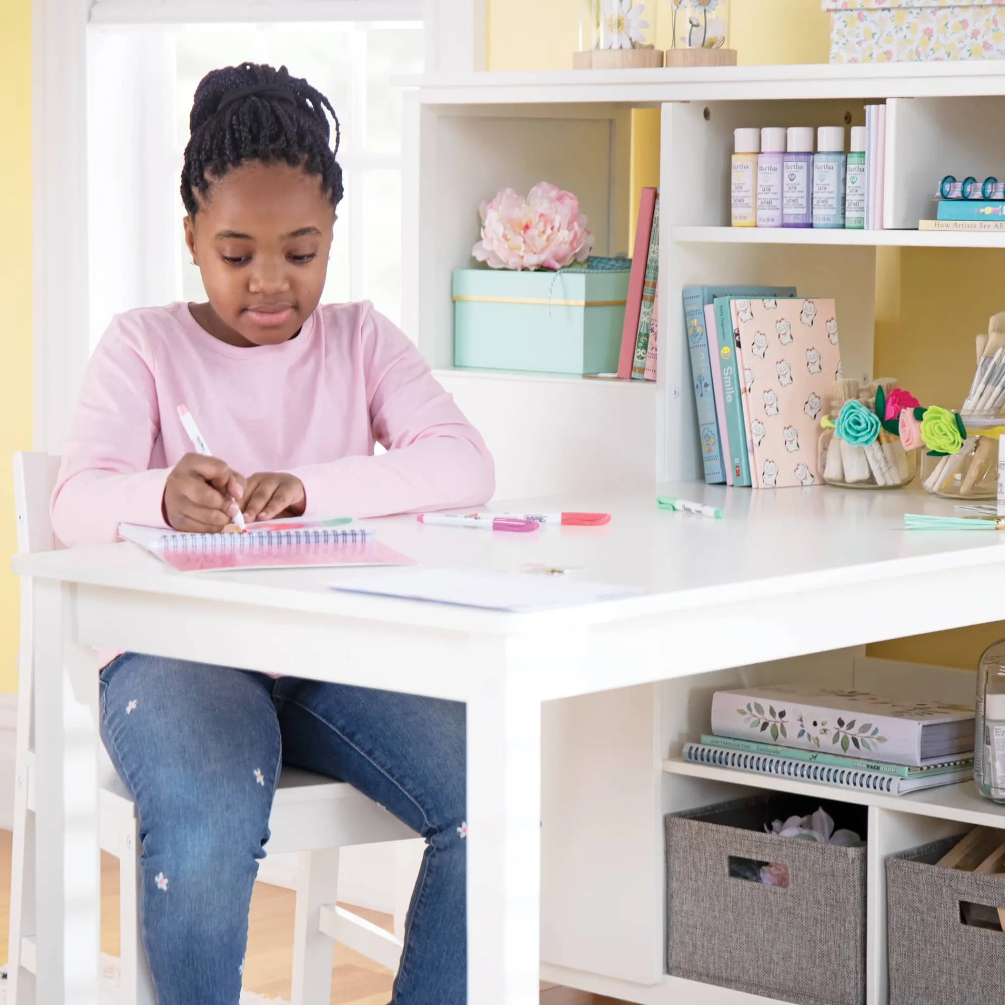 Guidecraft Martha Stewart Kids' Media System with Desk Extension and Chair*Kids Martha Stewart Kids' Furniture|Kids' Desks, Tables And Chairs