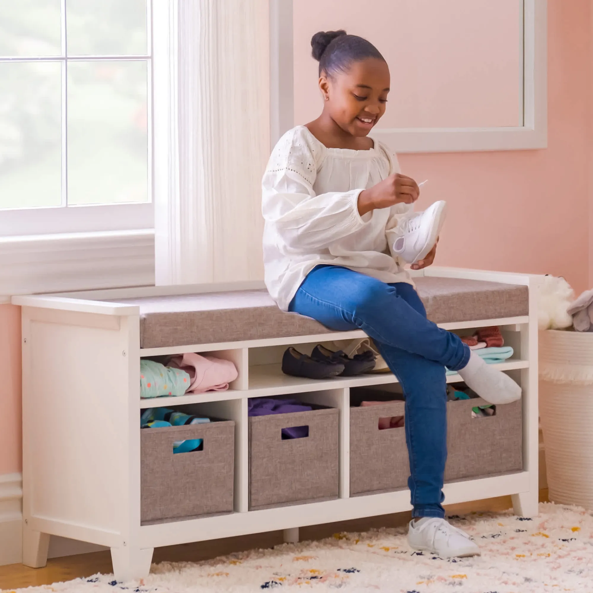 Guidecraft Martha Stewart Kids' Storage Bench*Kids Toy Storage Organization|Martha Stewart Kids' Furniture