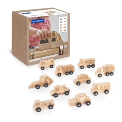 Guidecraft Mini Wooden Trucks - Set of 10* Block Play|Toy Vehicles
