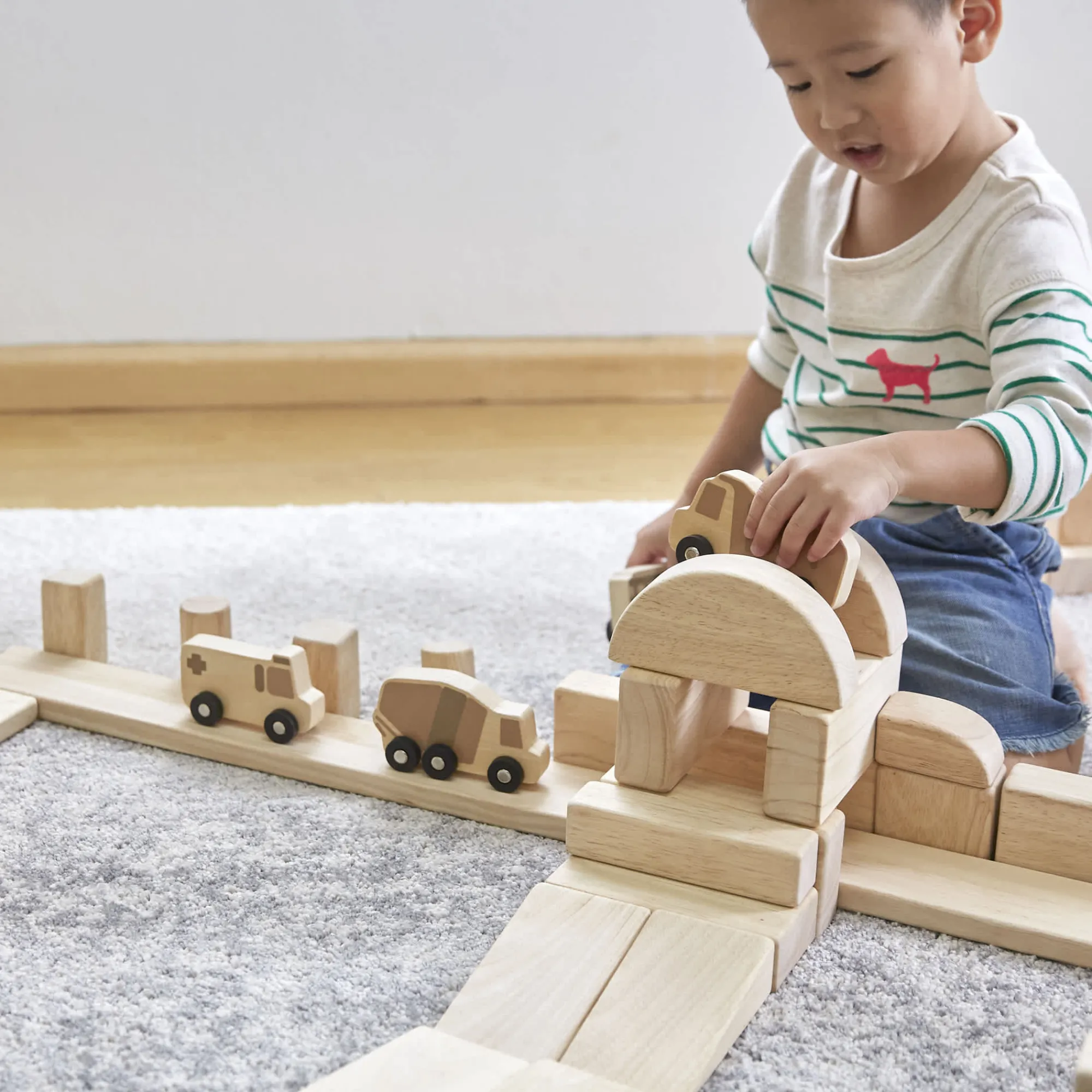 Guidecraft Mini Wooden Trucks - Set of 10* Block Play|Toy Vehicles