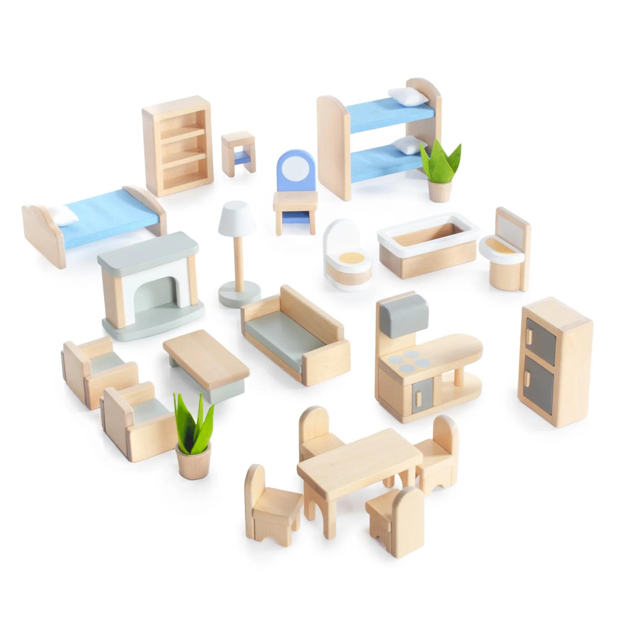 Guidecraft Modern Home Dollhouse Furniture - 24 pc. set* Pretend Play Toys
