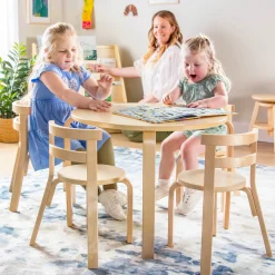 Guidecraft Nordic Table and 4 Chairs Set*Kids Kids' Desks, Tables And Chairs