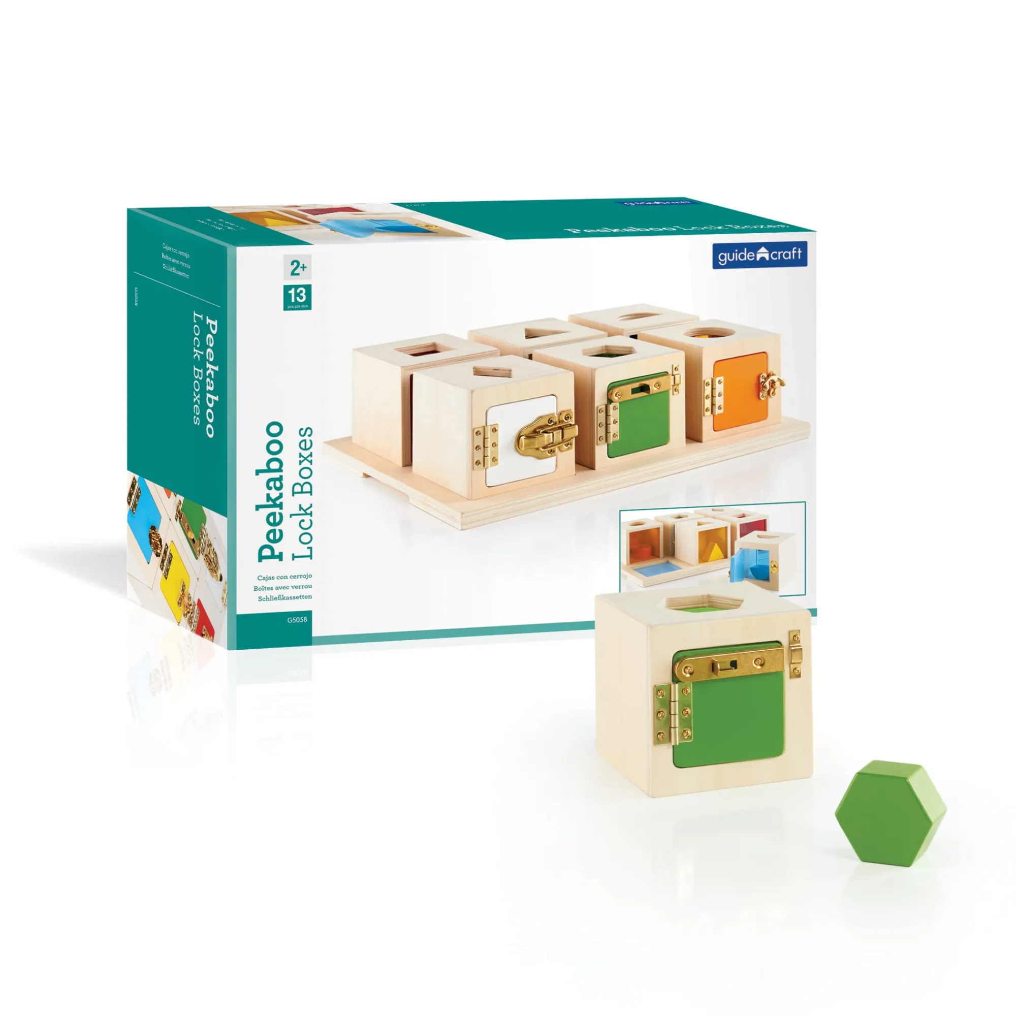 Guidecraft Peekaboo Lock Boxes Set of 6* Sensory Toys|Early Learning Skill Builders
