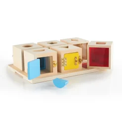 Guidecraft Peekaboo Lock Boxes Set of 6* Sensory Toys|Early Learning Skill Builders