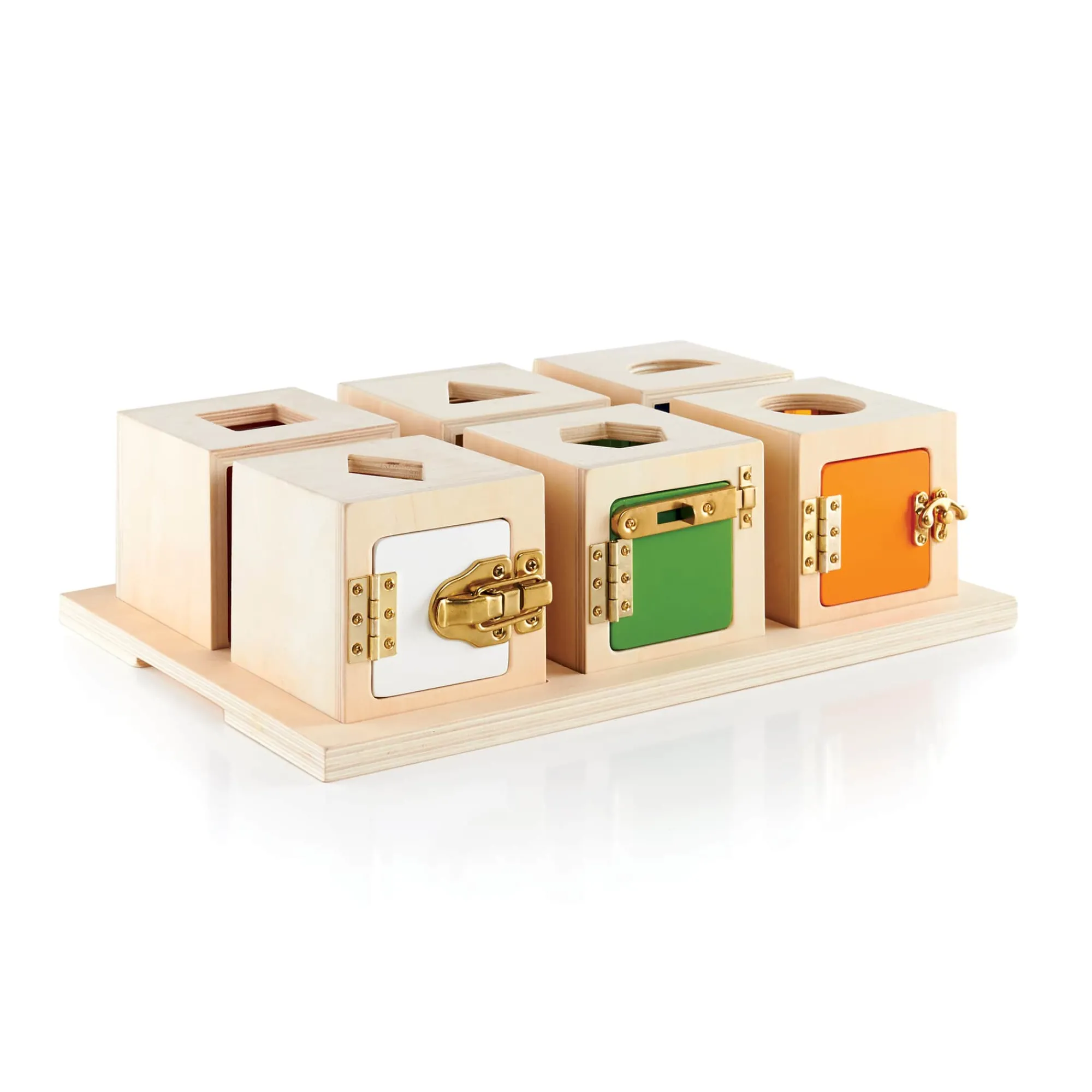 Guidecraft Peekaboo Lock Boxes Set of 6* Sensory Toys|Early Learning Skill Builders
