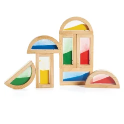 Guidecraft Rainbow Blocks - Sand* Block Play|Sensory Toys
