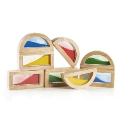 Guidecraft Rainbow Blocks - Sand* Block Play|Sensory Toys