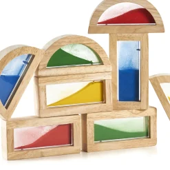 Guidecraft Rainbow Blocks - Sand* Block Play|Sensory Toys