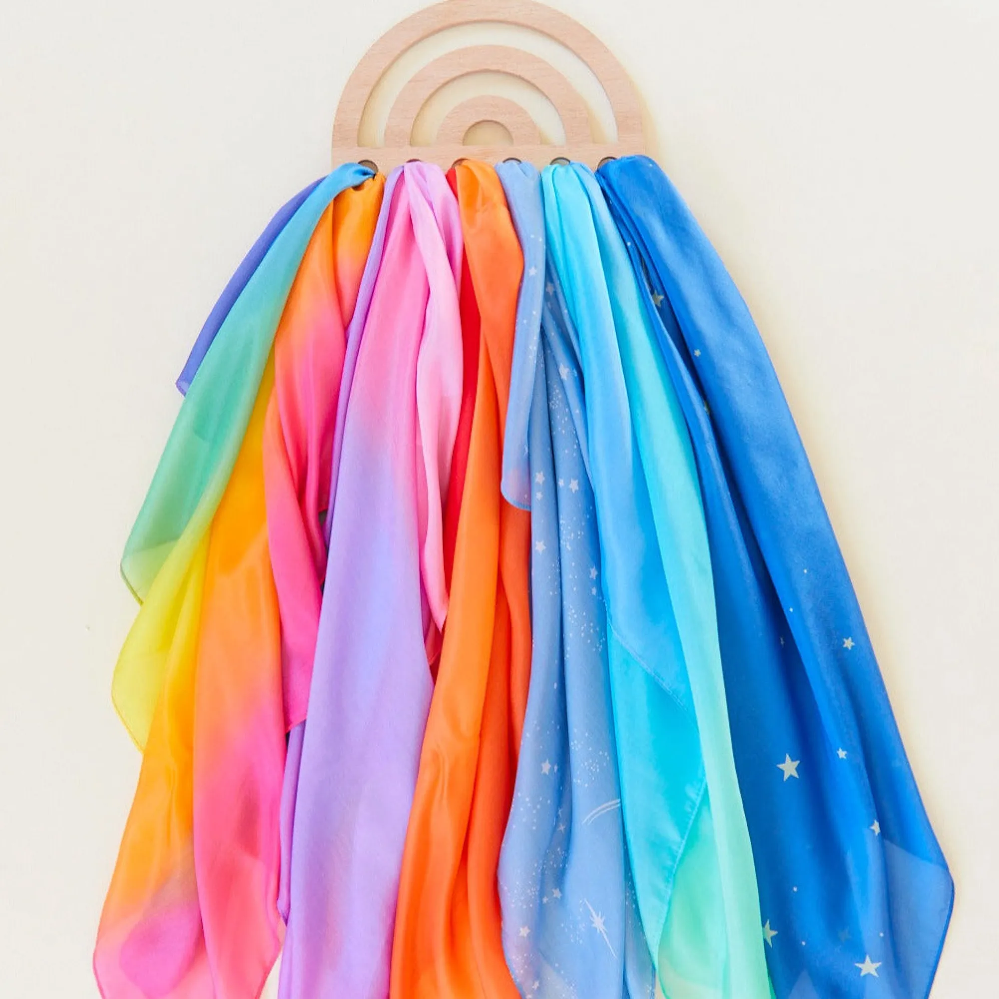 Guidecraft Sarah's Silks Rainbow Playsilk Display*Kids Sensory Toys|Sensory Play