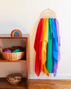 Guidecraft Sarah's Silks Rainbow Playsilk Display*Kids Sensory Toys|Sensory Play